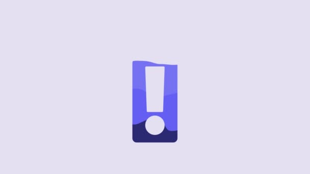 Blue Usb Flash Drive Icon Isolated Purple Background Video Motion — Vídeo de stock