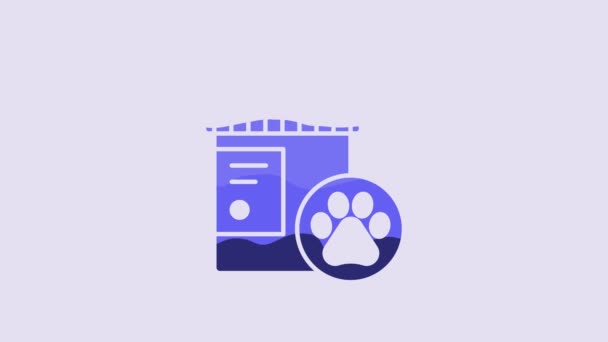Символ Бутылки Лекарством Blue Dog Выделен Фиолетовом Фоне Контейнер Таблетками — стоковое видео