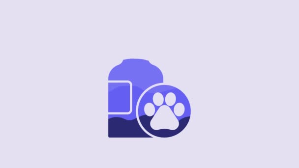 Icono Champú Blue Pet Aislado Sobre Fondo Púrpura Señal Cuidado — Vídeos de Stock