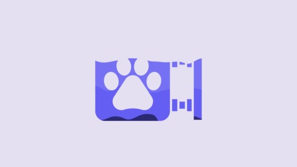Blue Veterinary Clinic Symbol Icon Isolated Purple Background Cross Hospital — Video Stock