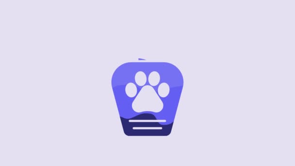 Blue Pet Shampoo Icon Isolated Purple Background Pets Care Sign — 图库视频影像
