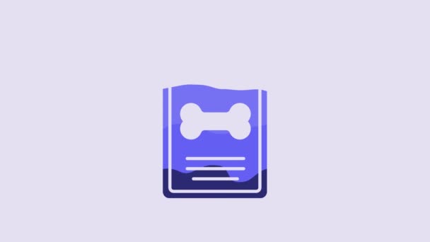 Синий Clipboard Медицинской Картой Питомца Иконка Выделена Фиолетовом Фоне Медицинская — стоковое видео