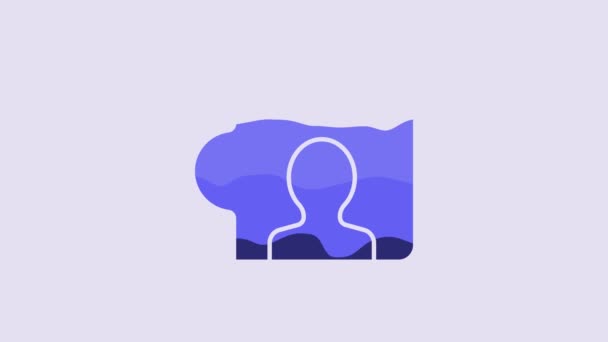 Blue Head Hunting Icon Isolated Purple Background Business Target Employment — Wideo stockowe