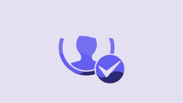 Blue Create Account Screen Icon Isolated Purple Background Video Motion — Wideo stockowe