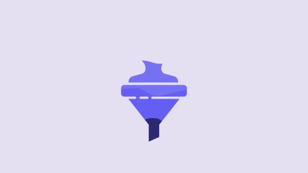 Icono Caza Cabeza Azul Aislado Sobre Fondo Púrpura Objetivo Comercial — Vídeo de stock