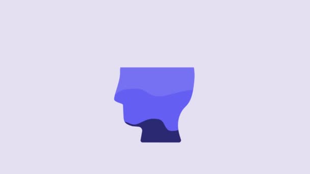 Usuario Azul Del Icono Del Hombre Aislado Sobre Fondo Púrpura — Vídeo de stock
