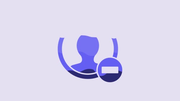 Blue Create Account Screen Icon Isolated Purple Background Video Motion — Stockvideo
