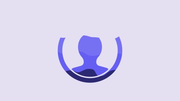 Blue Create Account Screen Icon Isolated Purple Background Video Motion — Vídeo de Stock