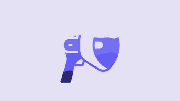 Blue Megaphone Icon Isolated Purple Background Speaker Sign Video Motion — Wideo stockowe