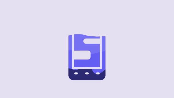 Blue New Chat Messages Notification Phone Icon Isolated Purple Background — Stock video