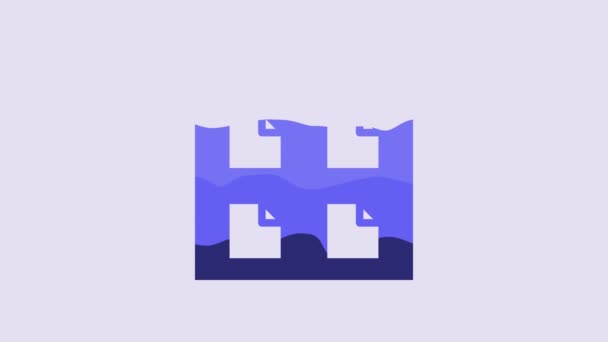 Ikona Plików Blue Browser Fioletowym Tle Animacja Graficzna Ruchu Wideo — Wideo stockowe