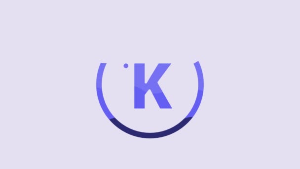 Μπλε Kelvin Εικονίδιο Απομονώνονται Μωβ Φόντο Γραφική Κίνηση Κίνησης Βίντεο — Αρχείο Βίντεο