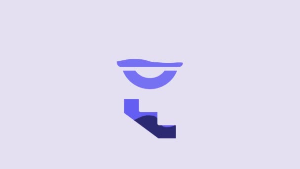 Blue London Underground Icon Isolated Purple Background Video Motion Graphic — Video