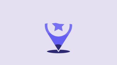 Blue USA Independence day icon isolated on purple background. 4th of July. United States of America country. 4K Video motion graphic animation.