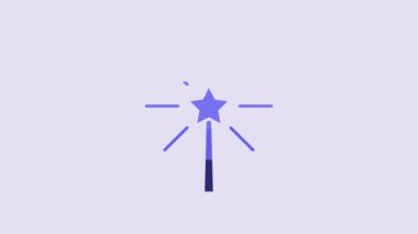Blue Firework icon isolated on purple background. Concept of fun party. Explosive pyrotechnic symbol. 4K Video motion graphic animation.