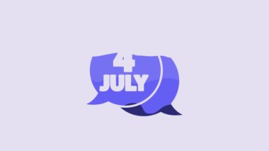 Blue USA Independence day icon isolated on purple background. 4th of July. United States of America country. 4K Video motion graphic animation.