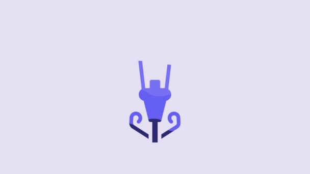 Blue Vintage Street Light Icon Isolated Purple Background Video Motion — 图库视频影像