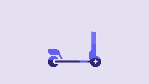 Blue Scooter Icon Isolated Purple Background Video Motion Graphic Animation — Video Stock