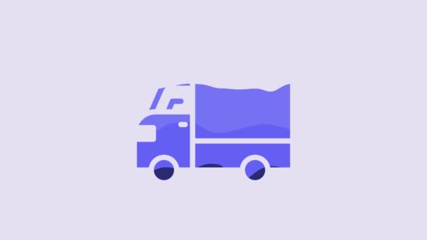 Camión Carga Blue Delivery Icono Del Vehículo Aislado Sobre Fondo — Vídeo de stock