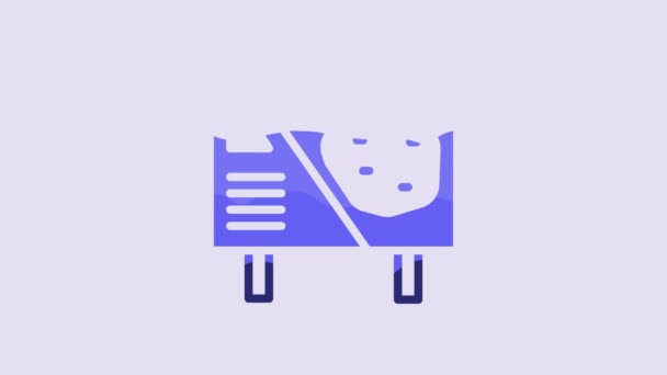 Ікона Рекламного Щита Blue Amusement Park Ізольована Фіолетовому Тлі Розваги — стокове відео