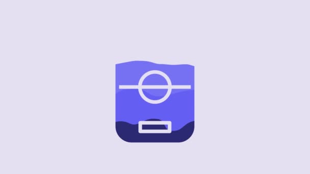 Blue Hockey Table Icon Isolated Purple Background Video Motion Graphic — Stok Video