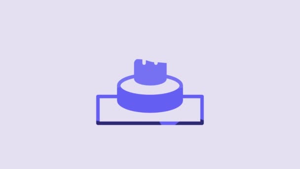 Blue Fountain Icon Isolated Purple Background Video Motion Graphic Animation — Video