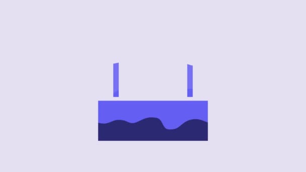 Icono Taquilla Azul Aislado Sobre Fondo Púrpura Venta Entradas Para — Vídeo de stock