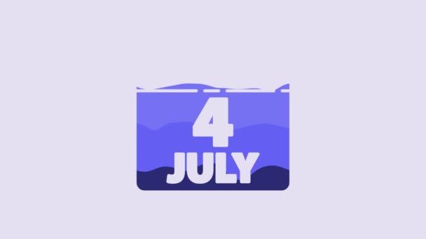 Календарь Blue Day Датой Июля Иконка Выделена Фиолетовом Фоне День — стоковое видео