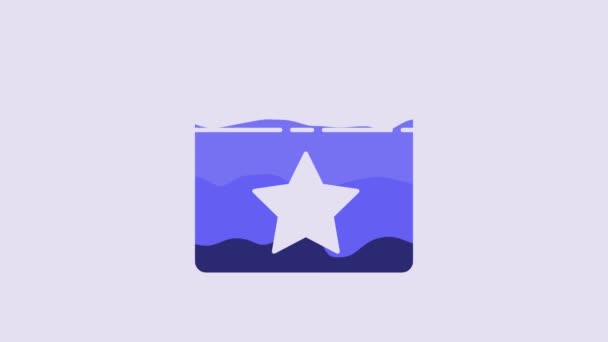 Blue Day Calendar Date July Icon Isolated Purple Background Usa — 图库视频影像