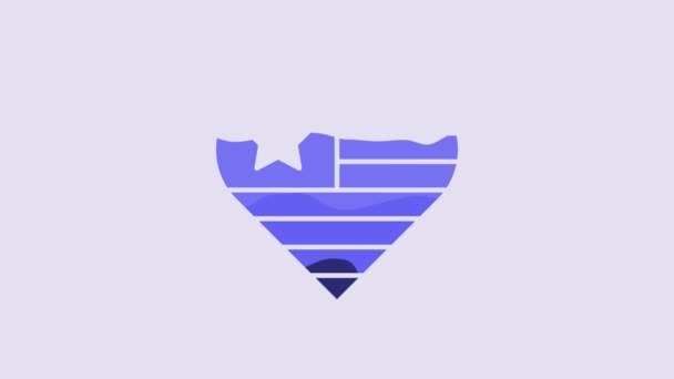 Blue Usa Independence Day Icon Isolated Purple Background 4Th July — 비디오