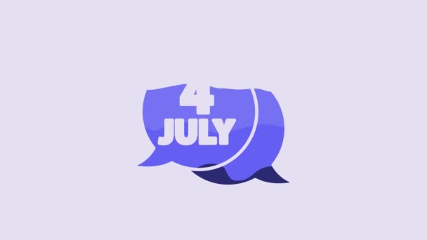 Blue Usa Independence Day Icon Isolated Purple Background 4Th July — 图库视频影像