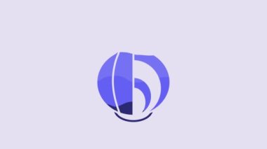 Blue Onion icon isolated on purple background. 4K Video motion graphic animation.