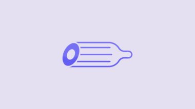 Blue Fresh cucumber icon isolated on purple background. 4K Video motion graphic animation.