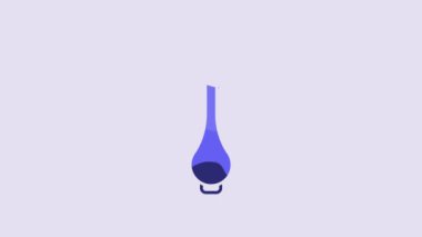 Blue Bunch of fresh green onions icon isolated on purple background. 4K Video motion graphic animation.