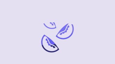 Blue Tomato icon isolated on purple background. 4K Video motion graphic animation.