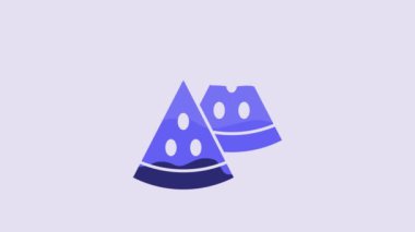 Blue Watermelon icon isolated on purple background. 4K Video motion graphic animation.