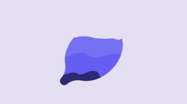 Blue Lemon icon isolated on purple background. 4K Video motion graphic animation.
