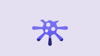 Blue Bacteria icon isolated on purple background. Bacteria and germs, microorganism disease causing, cell cancer, microbe, virus, fungi. 4K Video motion graphic animation.