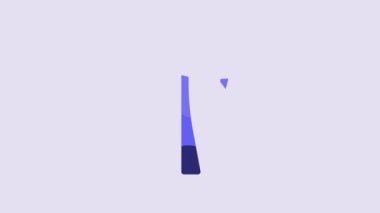 Blue Firefighter axe icon isolated on purple background. Fire axe. 4K Video motion graphic animation.