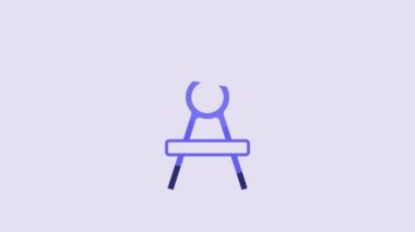 Blue Drawing compass icon isolated on purple background. Compasses sign. Drawing and educational tools. Geometric instrument. 4K Video motion graphic animation.