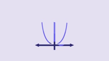 Blue Graph, schedule, chart, diagram, infographic, pie graph icon isolated on purple background. 4K Video motion graphic animation.