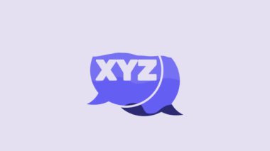 Mor arkaplanda mavi XYZ koordinat sistemi simgesi izole edildi. Grafik istatistikleri için XYZ ekseni. 4K Video hareketli grafik canlandırması.