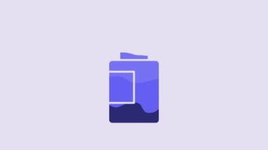 Blue Hand sanitizer bottle icon isolated on purple background. Disinfection concept. Washing gel. Alcohol bottle for hygiene. 4K Video motion graphic animation.