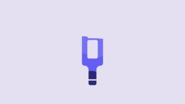 Blue Medical digital thermometer for medical examination icon isolated on purple background. 4K Video motion graphic animation.