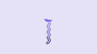 Blue Sperm icon isolated on purple background. 4K Video motion graphic animation.