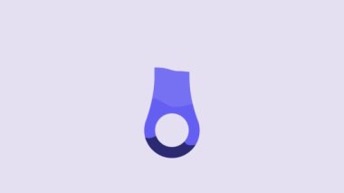 Blue Zipper icon isolated on purple background. 4K Video motion graphic animation.
