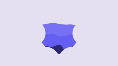 Blue Leather icon isolated on purple background. 4K Video motion graphic animation.