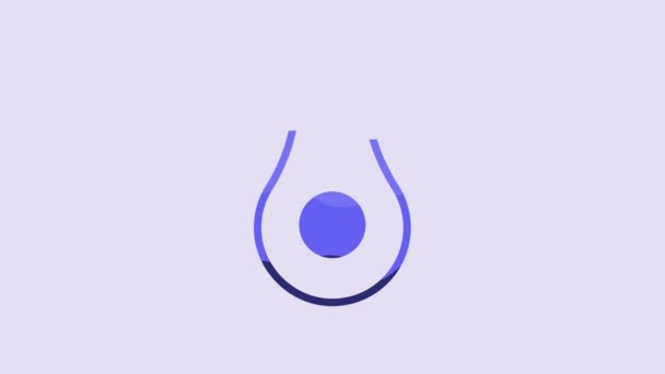 Blue Avocado Fruit Icon Isolated Purple Background Video Motion Graphic — Videoclip de stoc