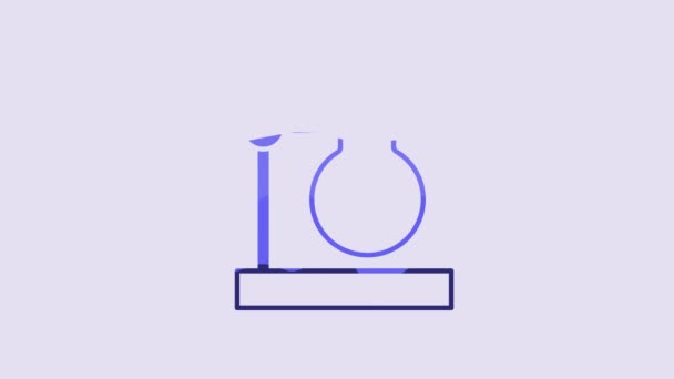 Blue Glass Пробирка Колба Значок Стенда Изолированы Фиолетовом Фоне Лабораторное — стоковое видео