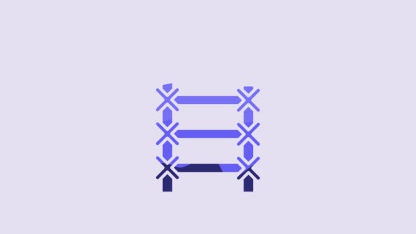 Blue Fire Escape Icon Isolated Purple Background Pompier Ladder Fireman — Stok Video